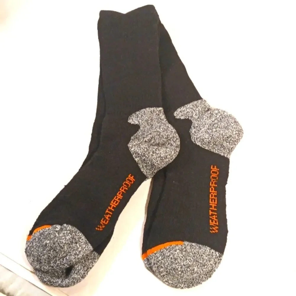 Weatherproof Men's Black Grey Thick Ankle Socks M